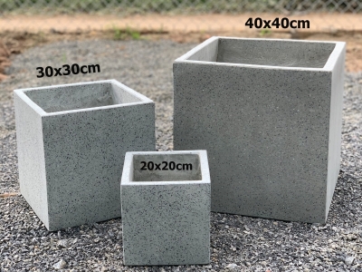 So sánh chậu xi măng đá mài và chậu nhựa cỡ lớn: Loại nào phù hợp với cây xanh văn phòng?