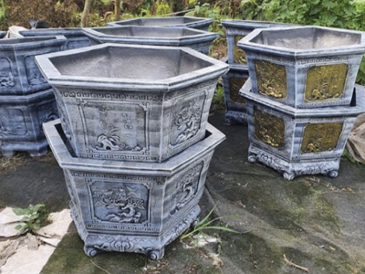 Chậu Xi Măng Lục Giác Giả Đá: Vẻ Đẹp Bền Bỉ Cho Mọi Không Gian