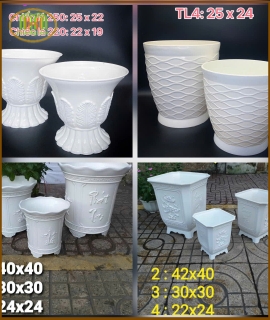 CHẬU NHỰA TRỒNG CÂY MÀU TRẮNG CAO CẤP